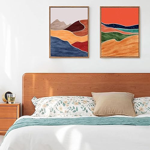 Vista 16 de Marco flotante de lona para lienzo envuelto en galería de 1 a 1.25 pulgadas, marco decorativo flotante con aspecto de madera para pinturas al óleo