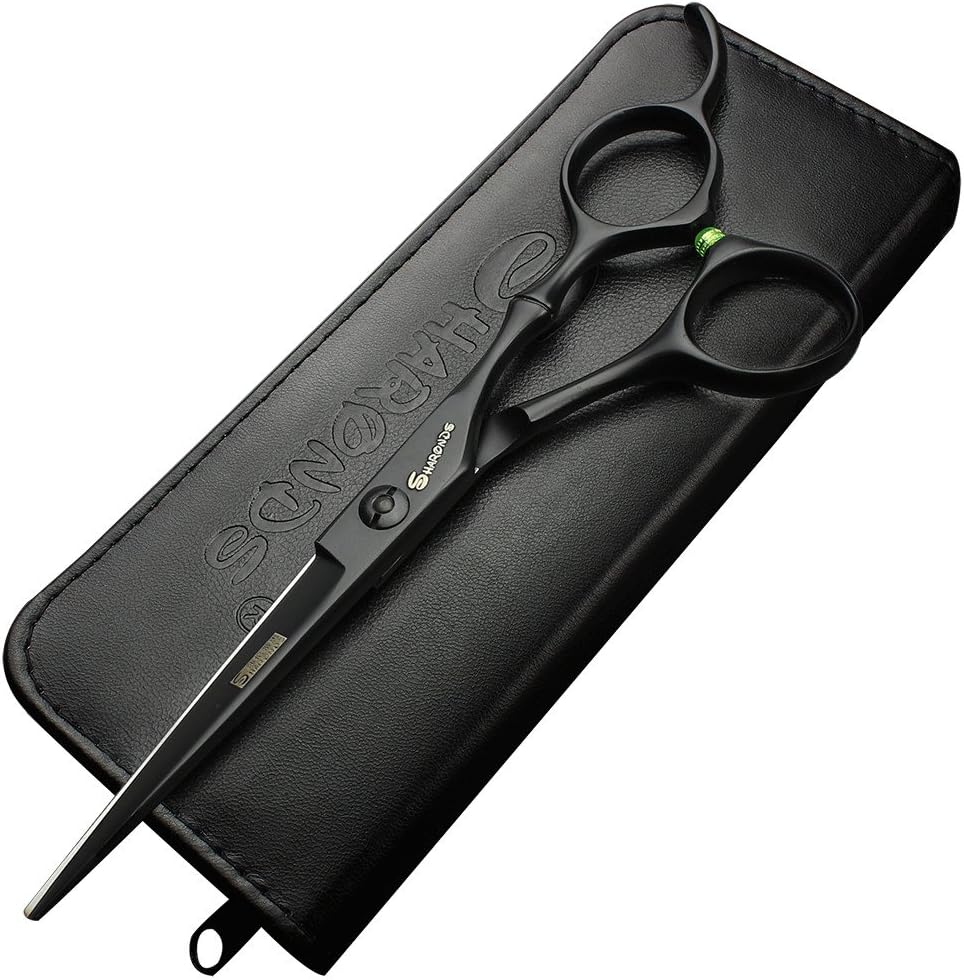 6 inch Titanium Black Haircut Scissors Professional Scissors Hairdresser Trim Hair Stainless Steel 440c Cut Tool (Cutting Scissors)