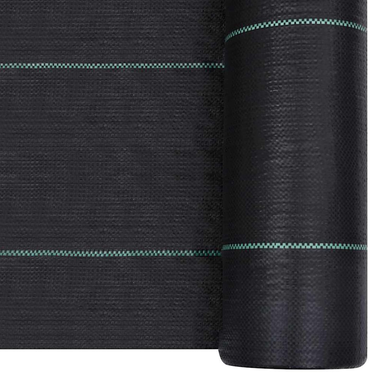 Gecheer Telo Pacciamatura Antierbacce Nero con Strisce Verdi 2x100m 60g/m² per Giardino 313068