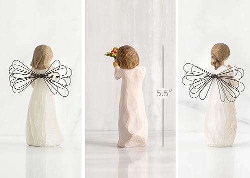 Miniatura 2 de Willow Tree Figura de ángel del jardín más un árbol, una figura de ángel de oración y figura de cosas pequeñas, juego de 3 piezas esculpido pintado