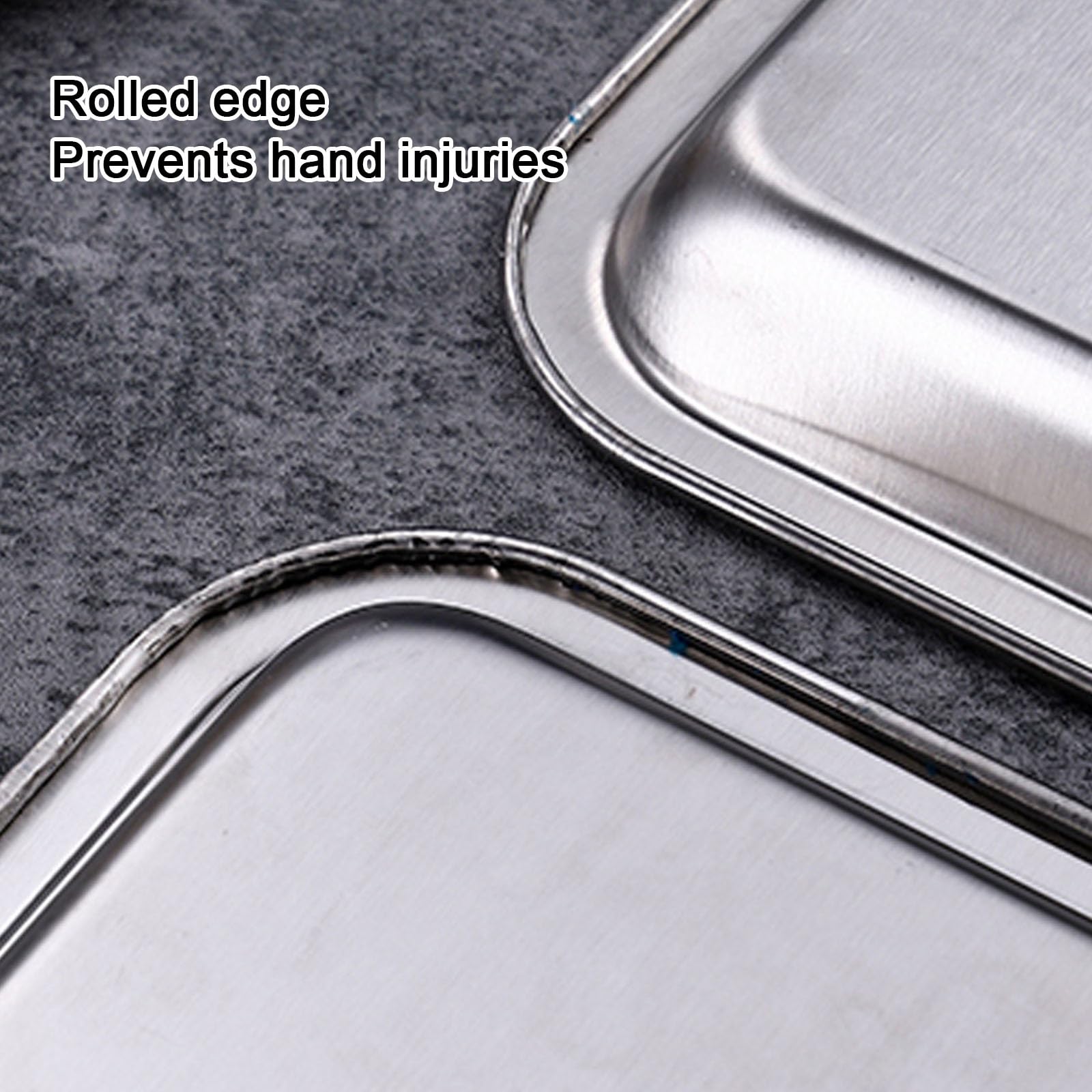 Leccarda in Acciaio Inox per piantine e Prodotti da Forno, Vassoio di drenaggio Rettangolare per Lavatrice, Strumento da Laboratorio - 50x35x5 cm, Design Piatto Durevole e Versatile