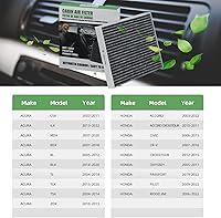 Vista 6 de CF10134 Filtro de aire de cabina con repuesto de carbón activado compatible con Honda Civic Crosstour Acura CR-V Odyssey Accord Legend CSX ILX MDX