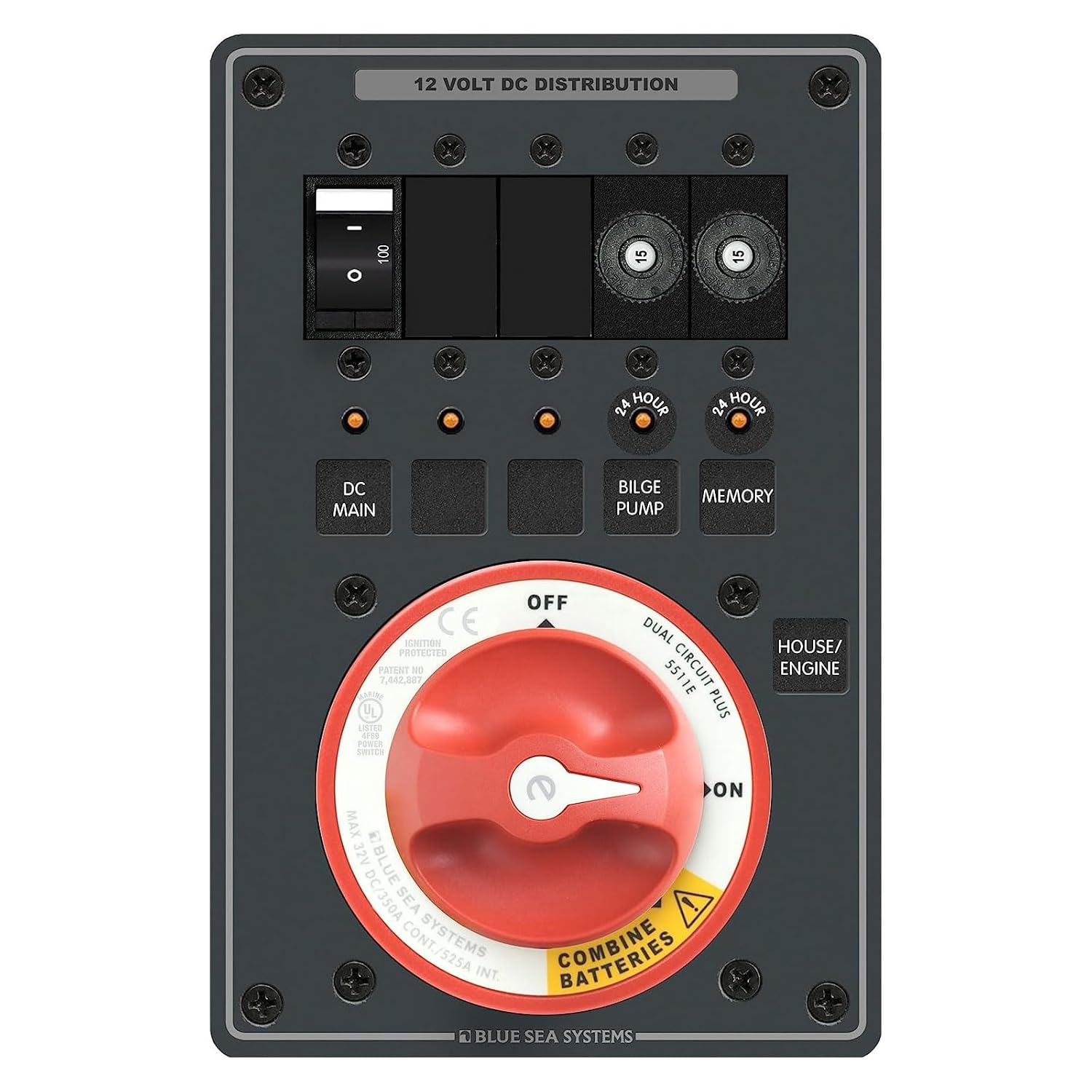 Blue Sea Systems 8690 e-Series Dual Battery Bank Management Panel