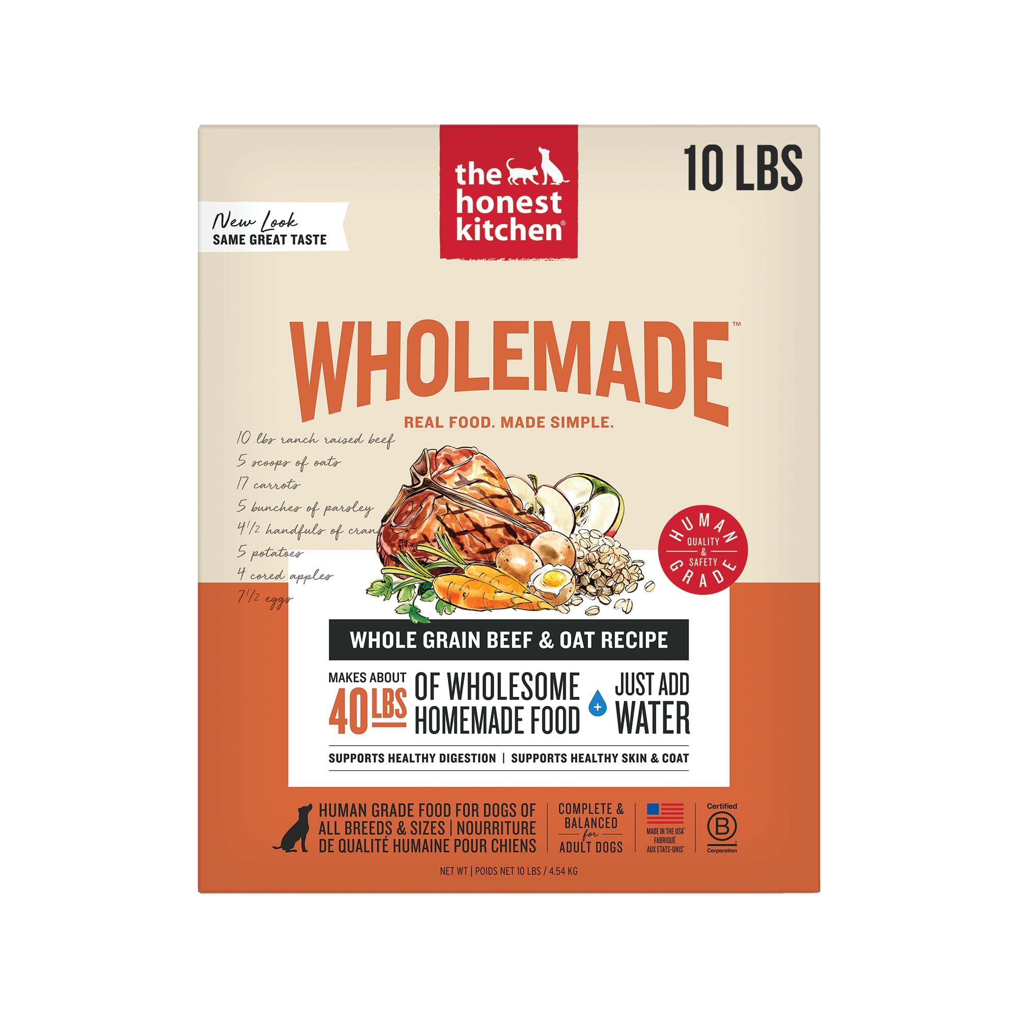 The Honest KitchenWholemade™ Whole Grain Beef & Oat Dog Food, 10 lb Box