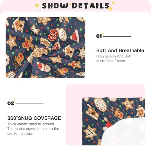 Miniatura 4 de Gingerbread Man Crib Sheets - Stretchy Fitted Crib Sheets for Boys Girls, Unisex Cozy Baby Crib Sheet 27 x 39 x 5 Inches