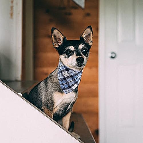 Miniatura 6 de JpGdn Paquete de 100 unidades de bandana para perros pequeños, a cuadros, grandes para mascotas, pañuelo triangular, bufandas con patrón aleatorio