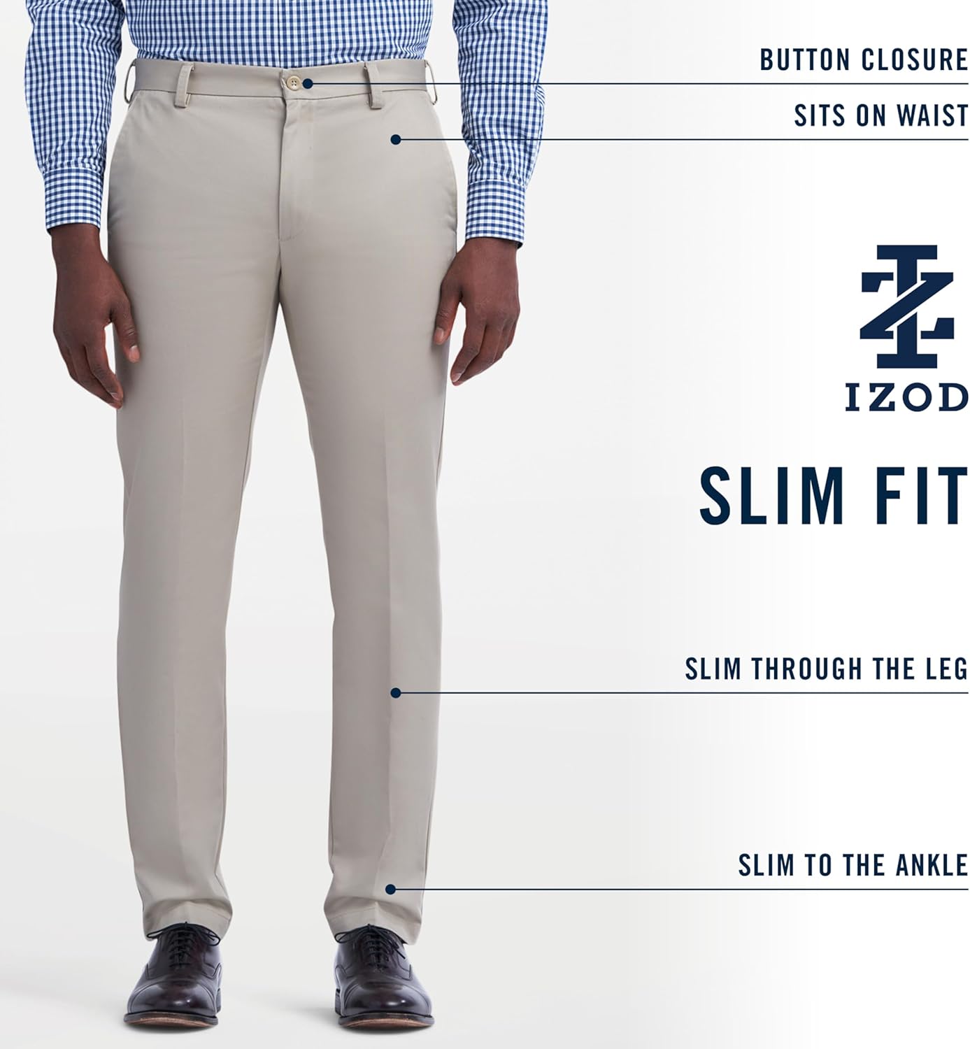 IZOD Men's American Chino Flat Front Slim Fit Pant
