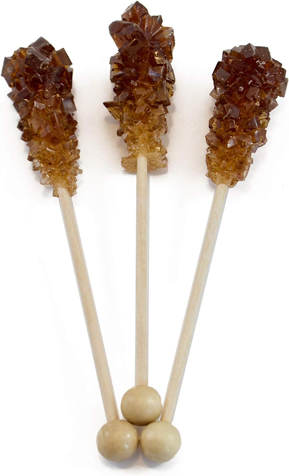Joe Stix Individually Wrapped Rock Candy Swizzle Sticks - Pure Cane Sugar Rock Candy Sticks - Demitasse Sticks for Coffee, Tea, or Cocktails -Certified Kosher, Non GMO, Gluten Free - Amber, 100 Count