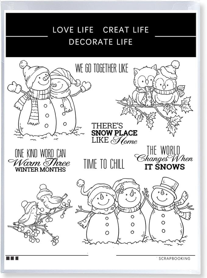 Snowman Stamps and Dies for Card Making,Christmas Stamps