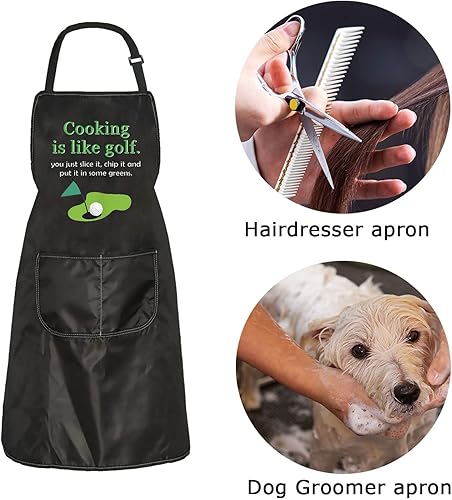 Miniatura 7 de ZJXHPO Cocinar es como un delantal de golf para golfistas, delantal de cocina con bolsillo para golfistas, delantal de cocina, regalo para amantes