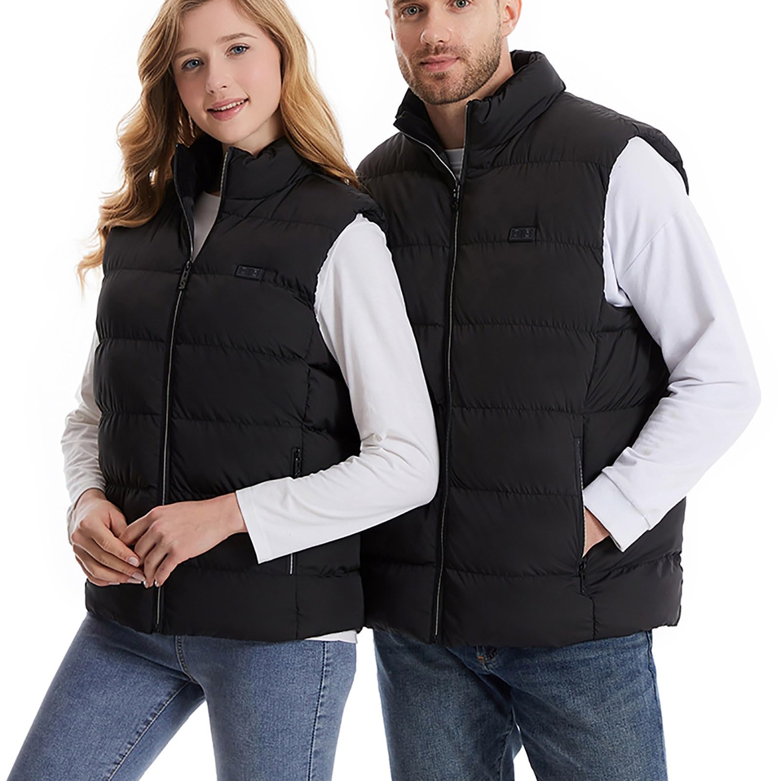 Chaleco calefactable unisex con 26 almohadillas calefactoras de fibra de carbono y 3 niveles de temperatura. Chaqueta calefactable de invierno para motociclismo, pesca, esquí y actividades a