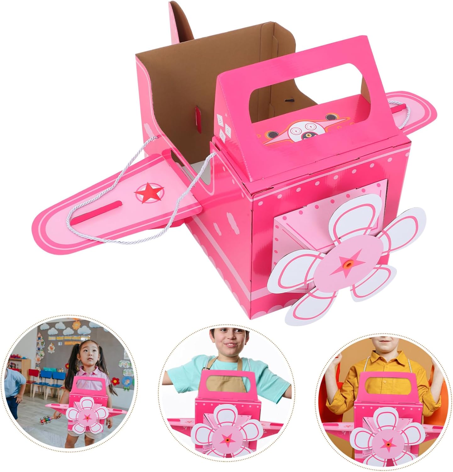 LIOOBO Wearable Cardboard Airplane Toy Kit for Boy Girl DIY Craft for Parent-boy Girl Interaction Encourages Creativity and Roleplay Strong Cardboard Construction for Toddlers
