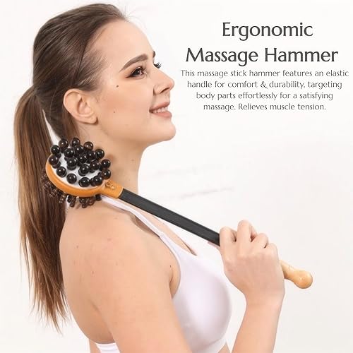 Miniatura 2 de Martillo de masaje, masajeador de espalda Meridians, masajeador de percusión de doble cabeza y espalda, martillo de masaje manual para cuello,