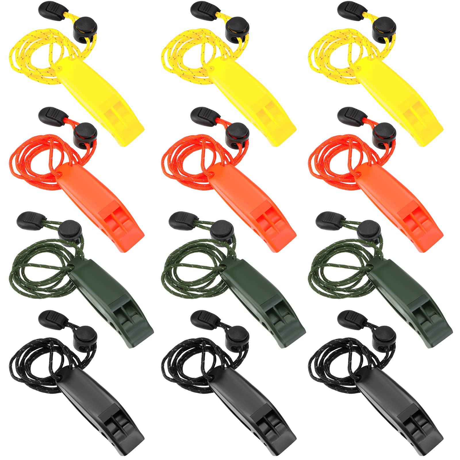 Sotiff 12 Pack Emergency Whistle with Lanyard Loud Safety Whistle Survival Whistle for Kayaking, Boating, Swimming, Water Survival, Hiking, Camping, Climbing, Hunting Rescue Signaling