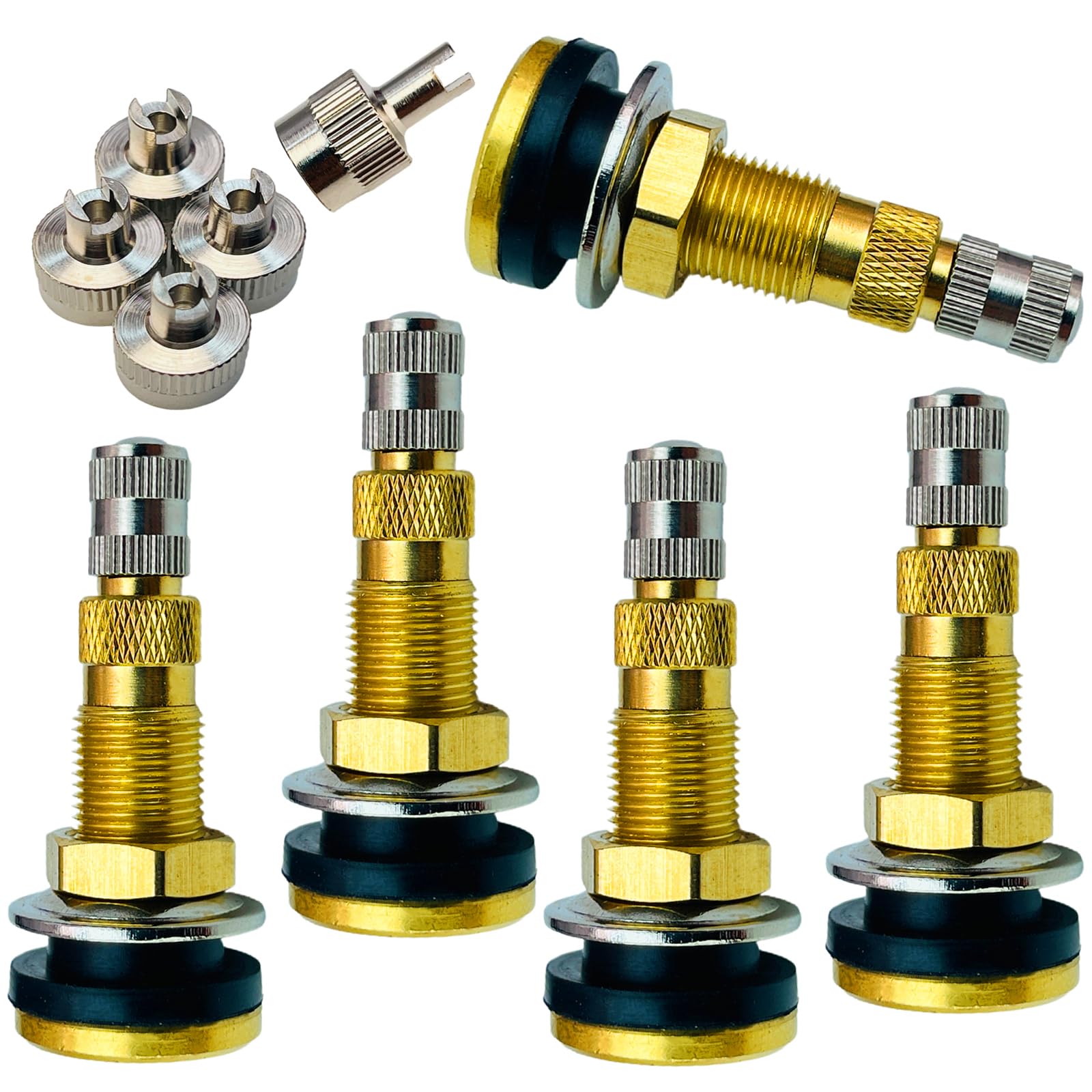 AUKISS TR618A Tubeless Air Liquid Tractor Valve Stems for Tubeless Tires, Industrial, Agricultural Wheels, Clamp-in Tire Valve Stem (TR618A-5pcs)