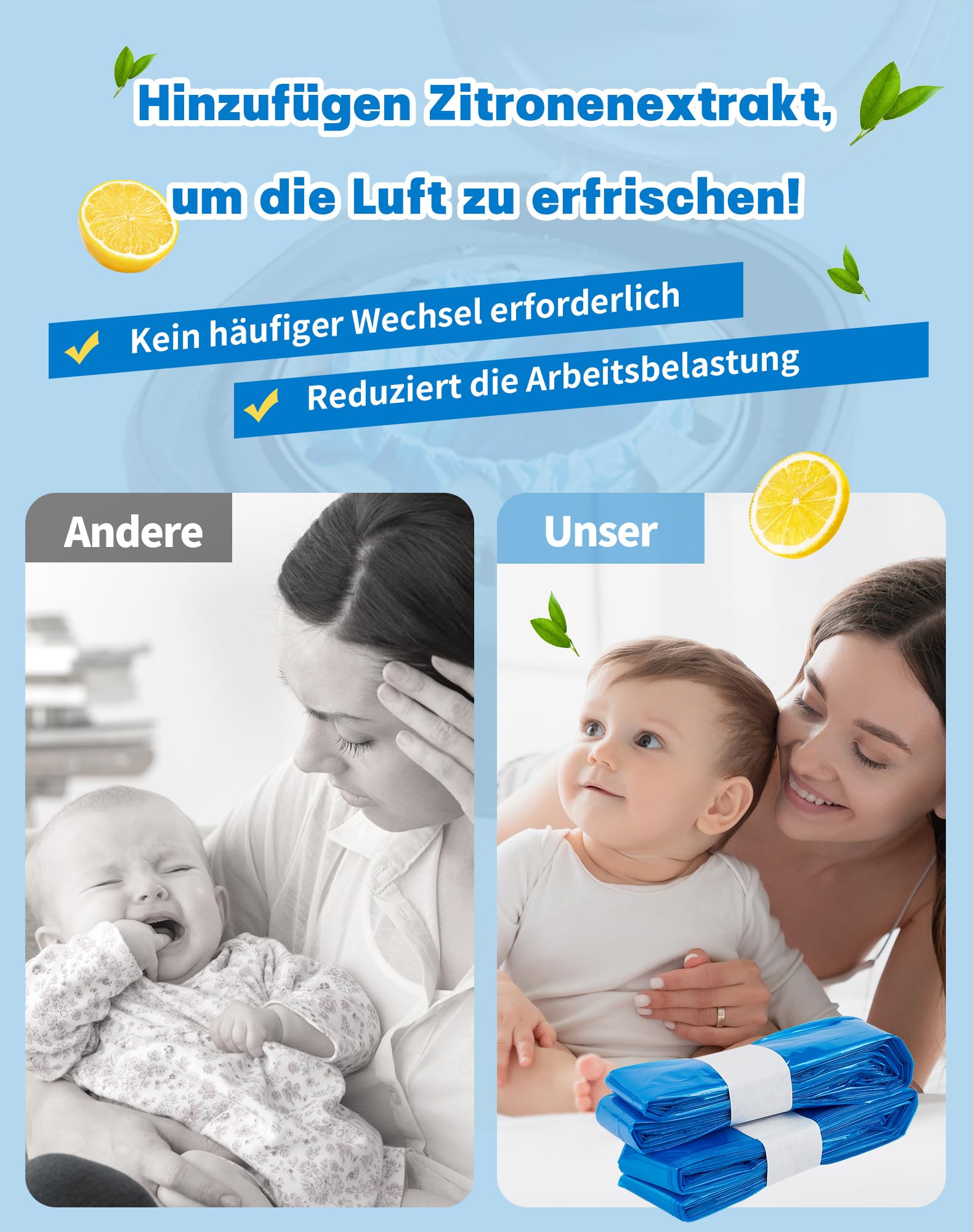 NETONDA 9er Nachfüllkassetten Windeleimer Nachfüllfolie Katzeneimer Geruchsdicht Nachfüllbeutel kompatibel mit Spross DressUpXL ClassicXL Nachfüllfolie für LitterLocker LittyCat LitterGenie