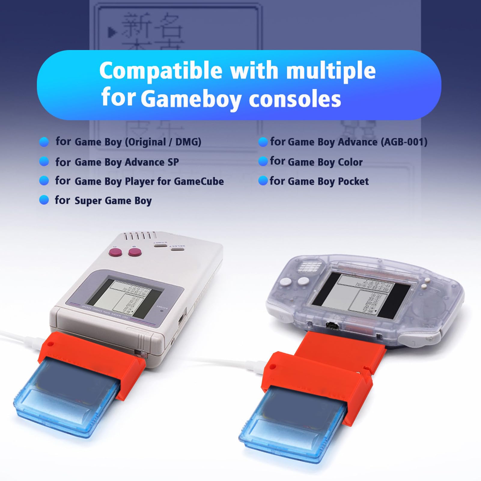 GOWENIC VideoCard for GBC GBA GBP Consoles, for Game Boy DIY VideoCard, Plug and Play Flash LED Design for GB Interceptor for GBC for GBP Console (red), GOWENIC7ig3s1n98a-12