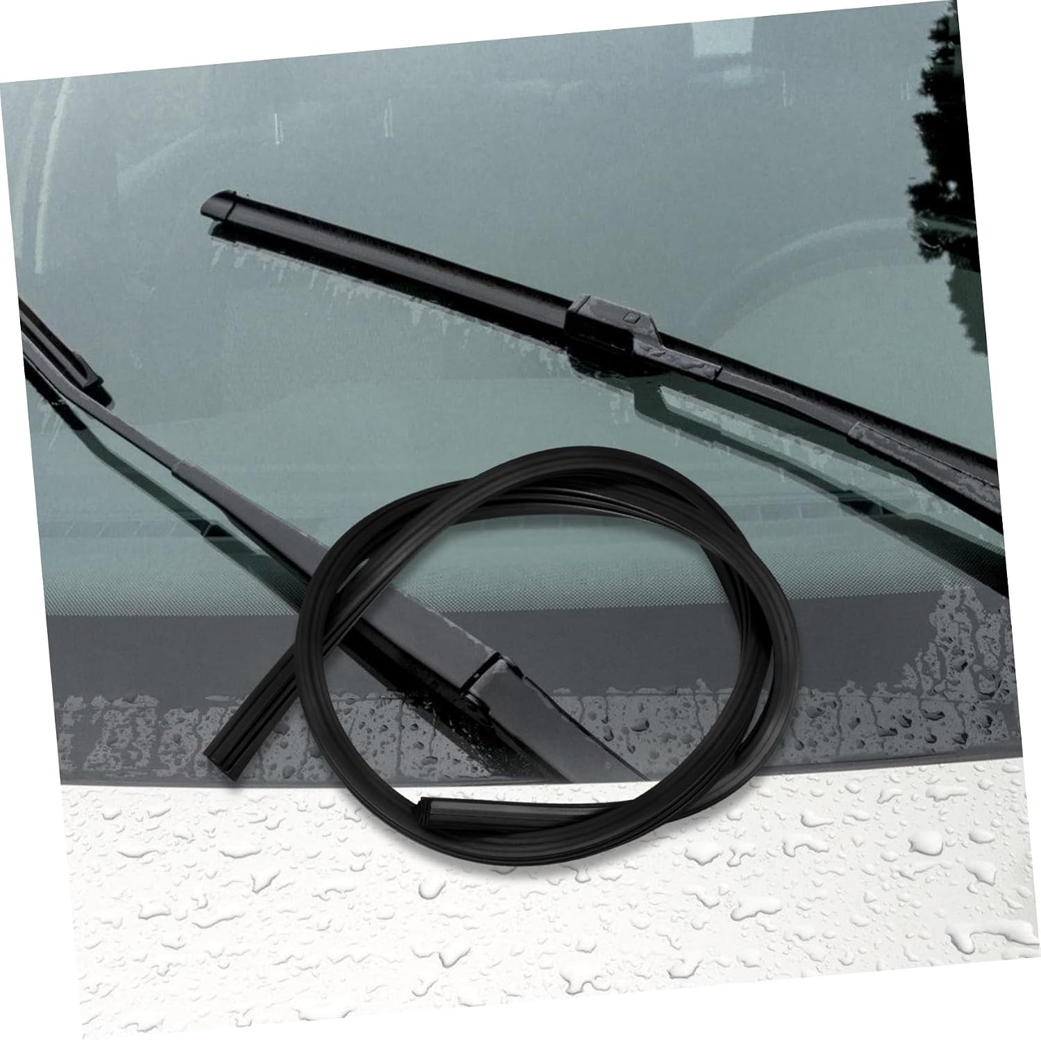 Cabilock 2Pcs Windshield Wiper Blade Refills Shaped Rubber Strips for Boneless Wipers Wide Optimal Contact for Efficient Wiping Rainy Conditions Car Wiper Repair