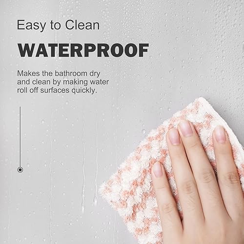 Miniatura 5 de UFRIDAY Cortina de ducha esmerilada de 70 x 72 pulgadas, forro de ducha de plástico PEVA esmerilado, cortina de ducha de vinilo impermeable con 3