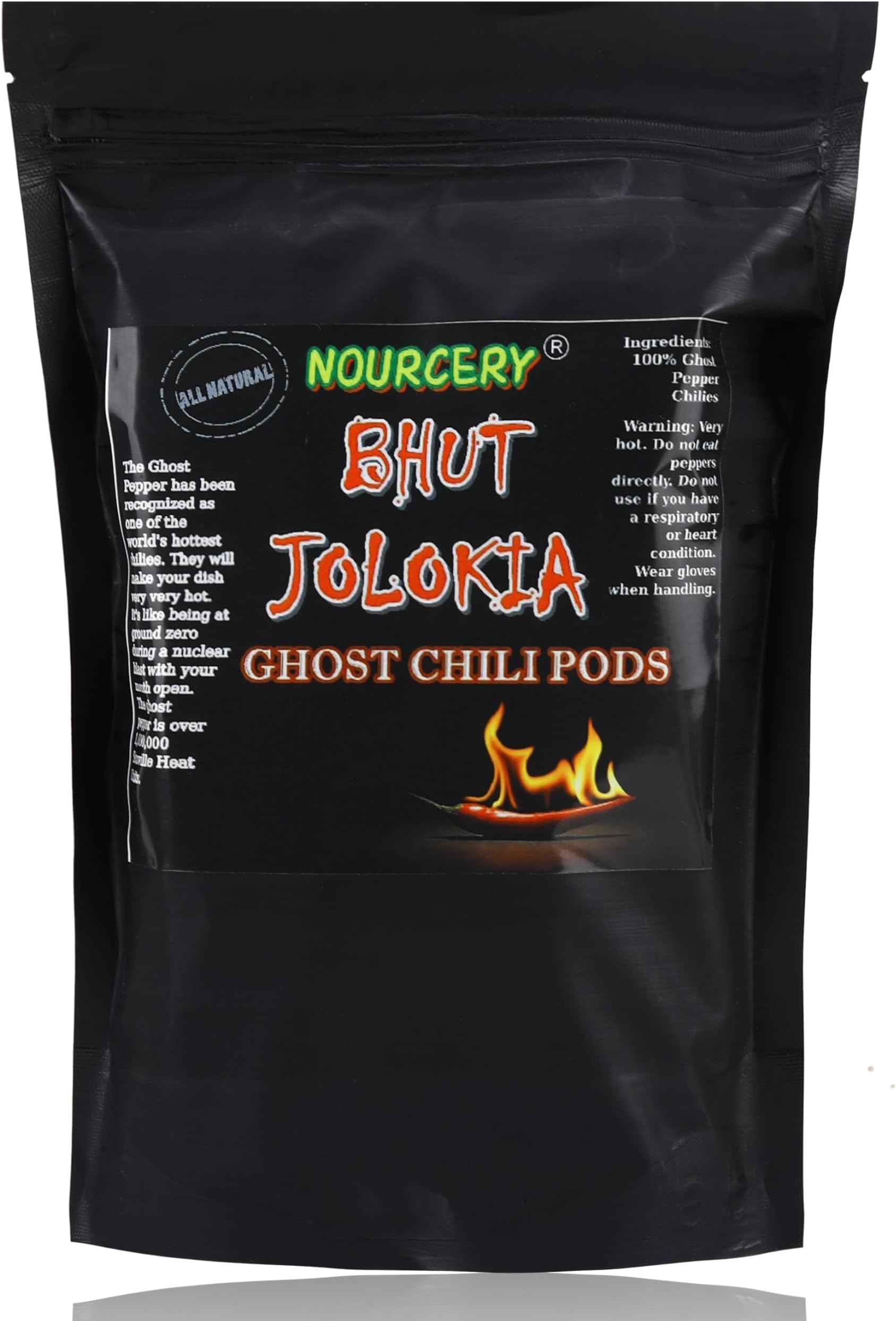 Bhut Jolokia Chili Whole 100 Grams | Ghost Pepper | Naga Chili | King Chili | Raja Mirchi | Sundried | Organically Grown | Fire up any dish with a dash of this chili | Hottest Chili in India Bhut Jolokia Pods (100gm), Vaccum Packed