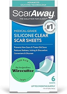 ScarAway Advanced Clear Silicone Scar Sheets, Medical Grade Silicone Strips (1.5