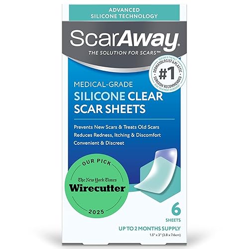 ScarAway, láminas de silicona transparentes avanzadas para cicatrices, tiras de silicona de grado médico (1.5" x 3") para el tratamiento y