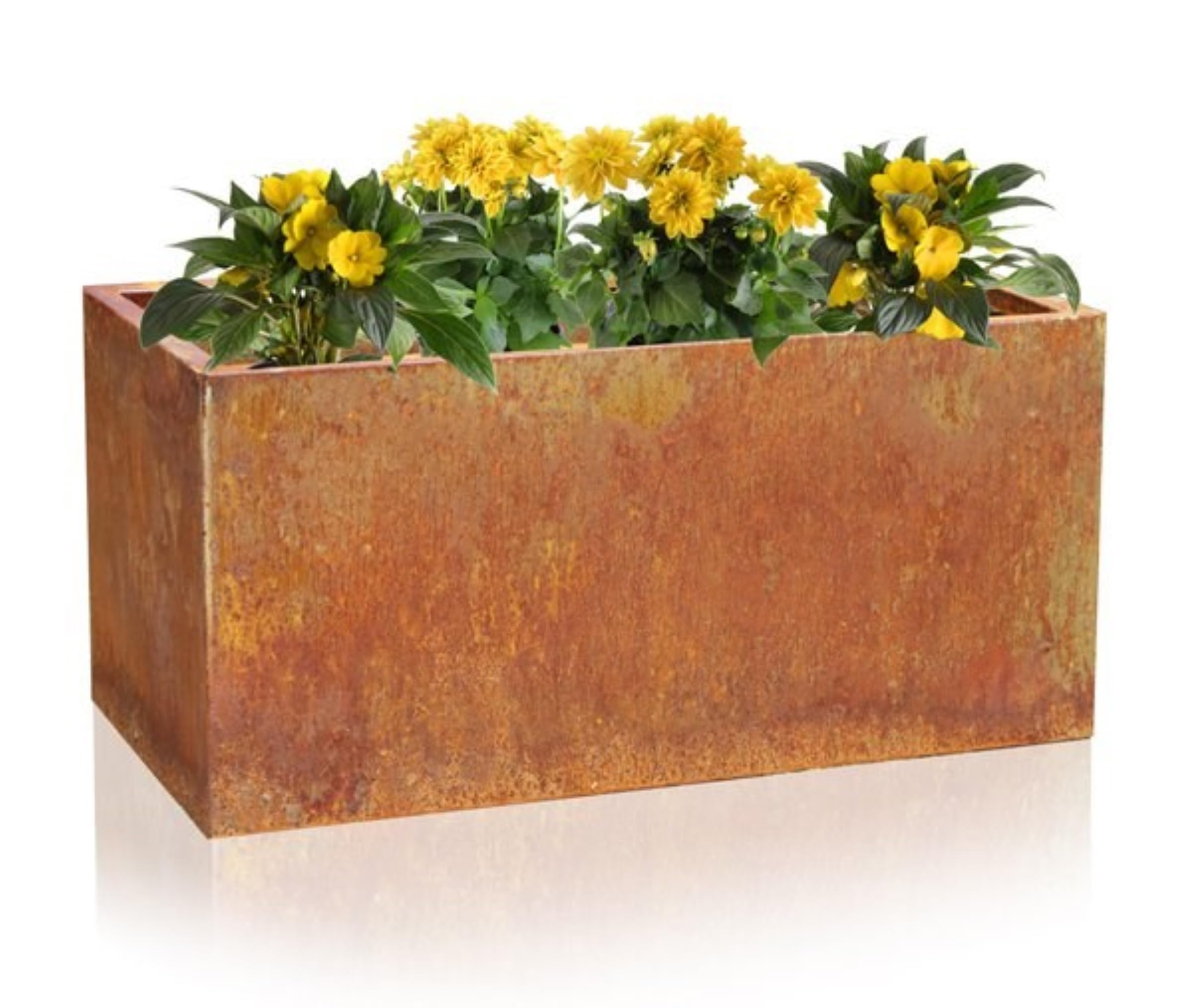 Primrose Rust Outdoor Garden Plant Pot Corten Steel Trough Planter 100Cm