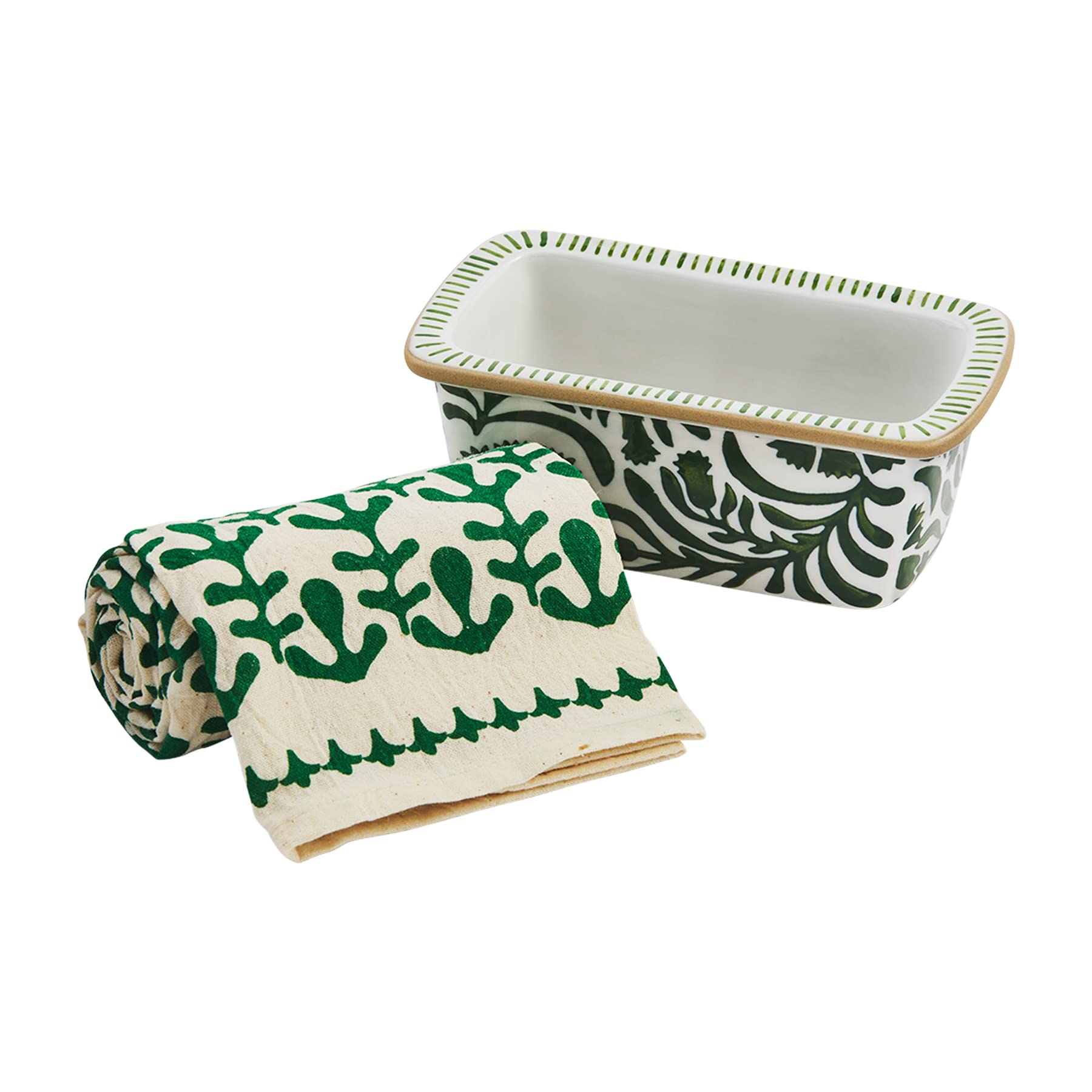 Moule à pain Mud Pie en grès d'exception vert indigo 14 x 6,3 cm de haute qualité