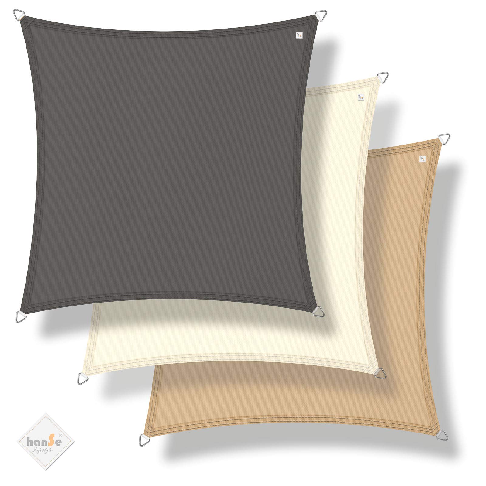 Amazon.de: hanSe Sonnensegel rechteckig, Segeltuch Rechteck, 3x5m in Sand,  aus Polyester, wetterbestndig, mit UV Schutz und Sonnenschutz, fr Garten,  Balkon und Terrasse
