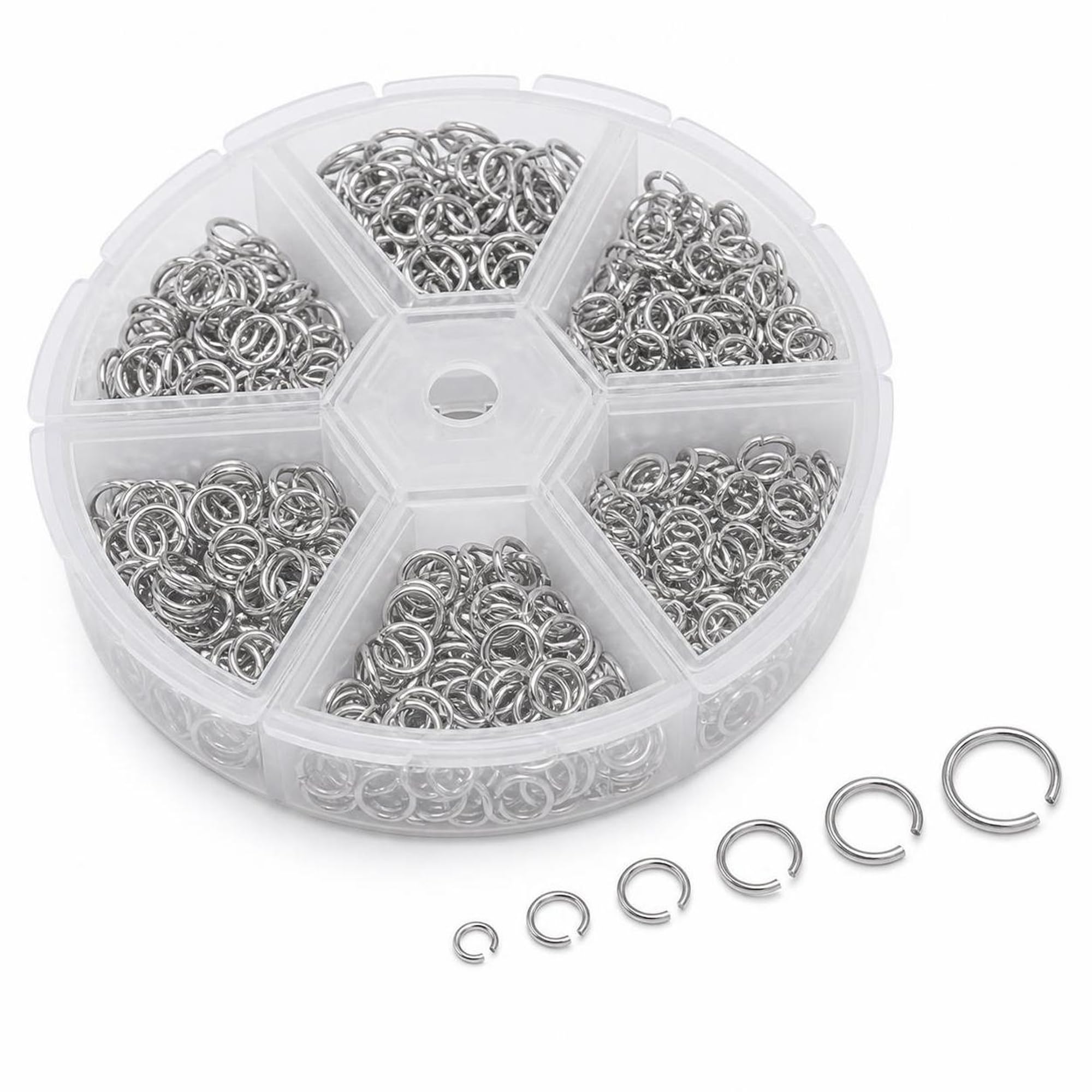 970Pcs Jump Rings Jewellery Making, Silver Split Unsoldered Rings Craft Set