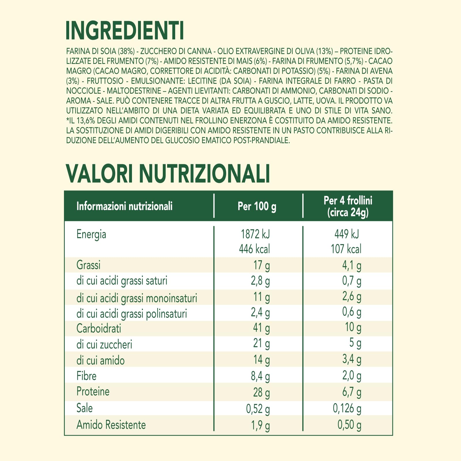 Enervit, EnerZona Frollini Extra Dark, 6 Sacchetti da 250 Grammi, 100% Vegetali, Ricchi di Proteine, per Mantenere il Tono Muscolare, con Olio Extravergine di Oliva, Cacao, Soia e Frumento
