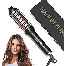 Thermal Brush, 1.5 Inch Heated Round Brush for Blowout Look, 30s Fast Heating Curling Brushes with 10 Temp Settings,Negative Ions &amp; Ceramic for Volumizing, Travel Hair Styling Tool，Rose Gold