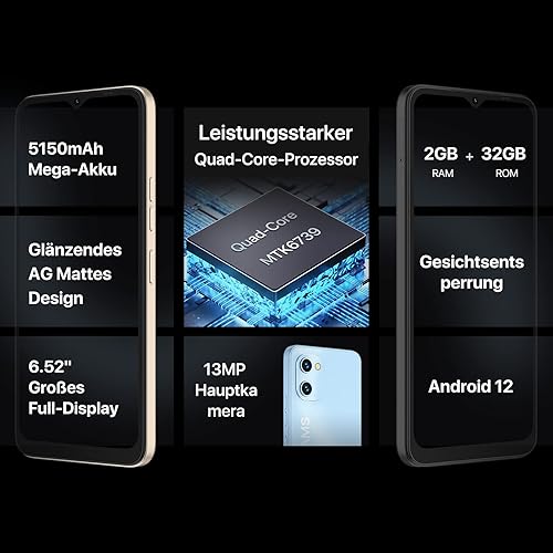 Miniatura 8 de UMIDIGI Teléfono celular G1 Dual Sim 4G LTE Global Desbloqueado Teléfono, Unisoc T610 hasta 1.8GHz, 2+32GB 256G Expandible, 6.52" HD+, 5150mAh