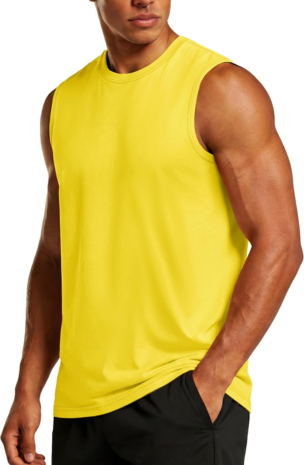 TACVASEN Tank Top for Men Moisture Wicking Cotton Sleeveless Shirts Muscle Gym Workout Causal Summer Tank Tops