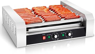 SYBO Hot Dog Roller, 30 Hot Dogs 11 Rollers Grill Cooker Machine with Removable Stainless Steel Drip Tray, 1430-Watts, Ideal for Commercial And Party Use