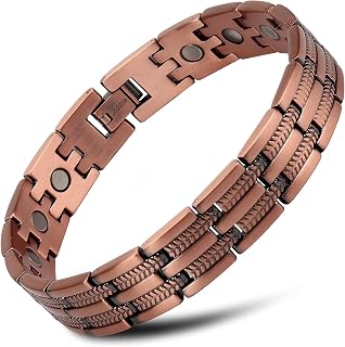 THE NORTH RING Mens Arthritis Copper Bracelet for Magnetic Therapy Bracelet to Relieve Pain and Carpal Tunnel Syndrome for Adjustable Bracelets (Copper)