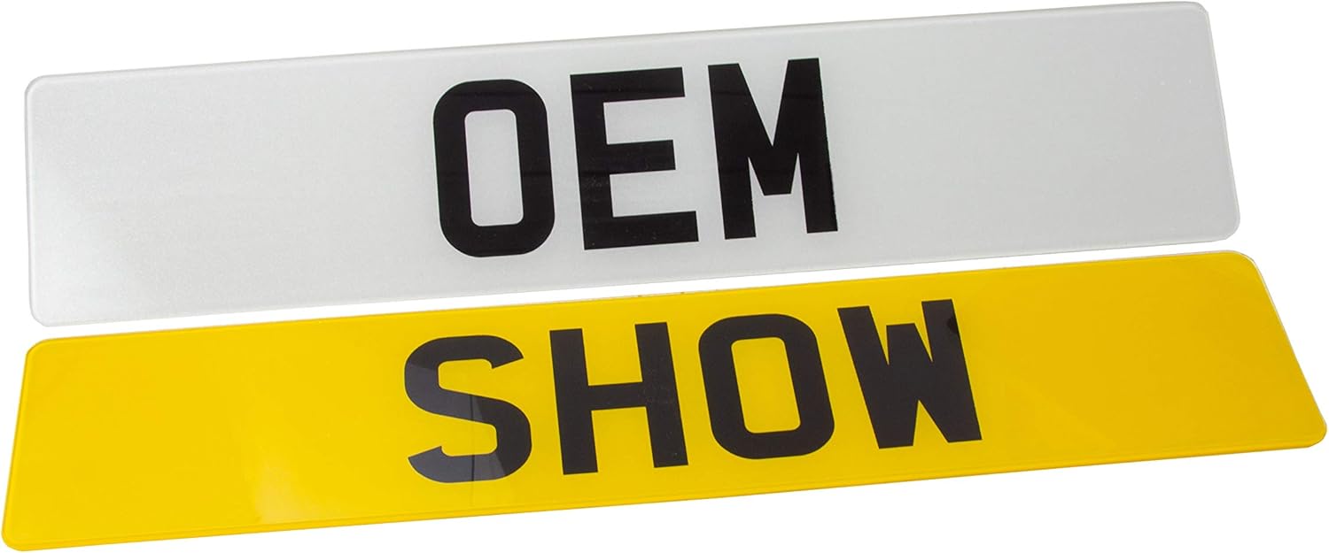 N/A. PAIR Of OEM Style SHOW PLATES Number Plates Gloss Black Novelty