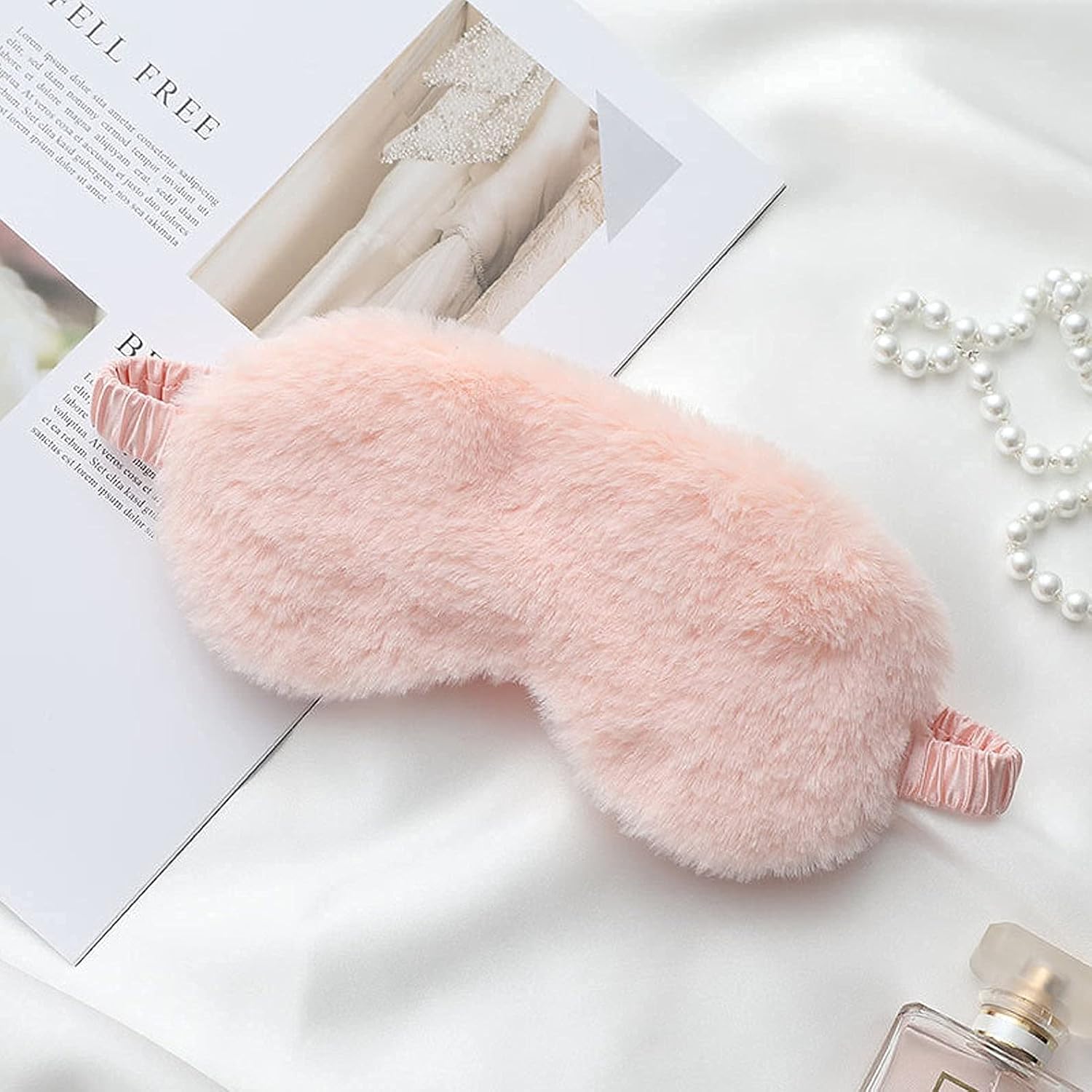 Know Your Worth 100% Mulberry Silk Sleep Eye Mask + Luxury Gift Box - Soft Faux Fur on One Side, Silk on Other - 100% Blackout - Best Gift for Her