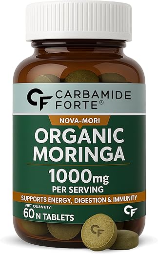 Carbamide Forte Organic Moringa Tablet with 1000mg Leaves Extract | Moringa Powder Tablets for Immunity, Digestion &amp; Energ