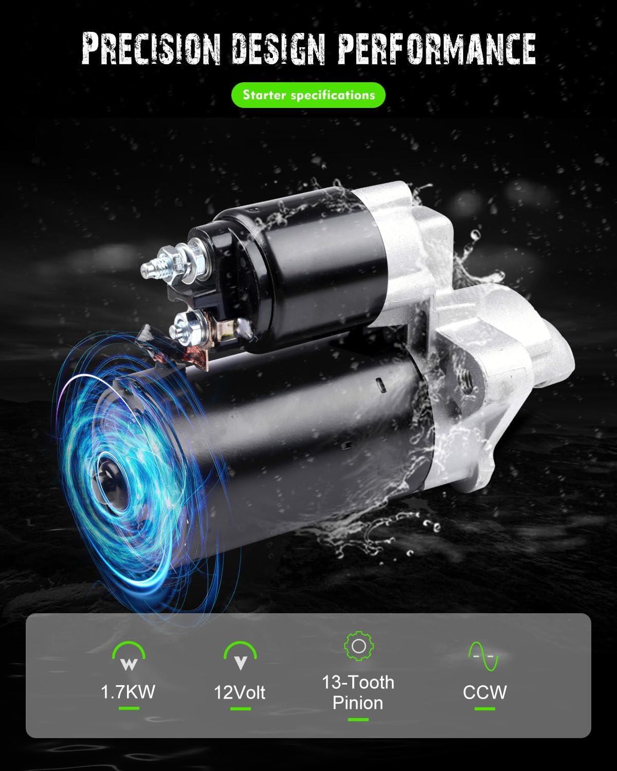 SCITOO Starters Compatible for Audi A4/A4 for Quattro 2001 2.8L 2002-2006 3.0L A6/A6 for Quattro 1998-2001 2.8L 2000-2004 2.7L 2002-2004 3.0L Allroad for Quattro 2001-2005 2.7L 2003-2005 4.2L 17778