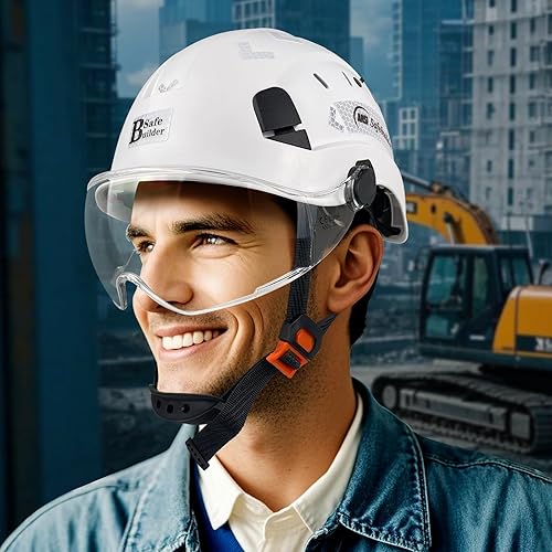 Miniatura 6 de SAFEBUILDER CR06X+V Casco de seguridad industrial con visera ABS Casco duro ventilado aprobado por OSHA cascos duros de fibra de carbono patrón de