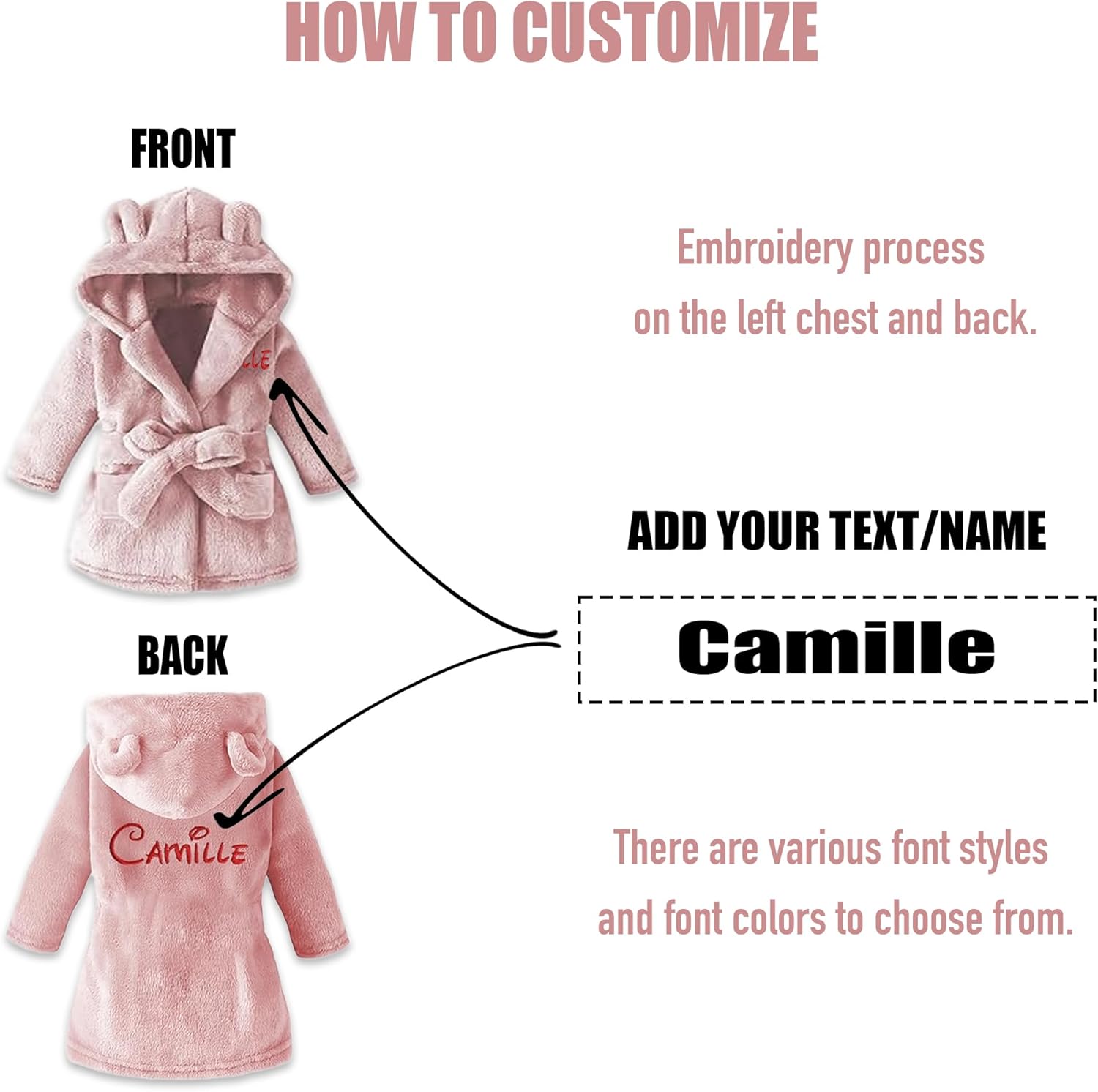 Baby Robe Personalized Soft Flannel Unisex Kids Robes Customized Embroidered Name Personalized Baby Gifts - Image 4