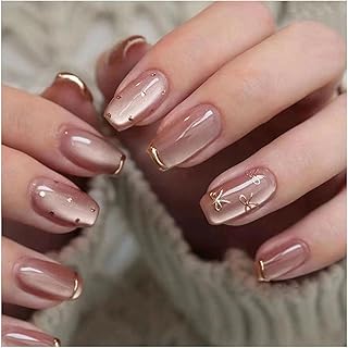 24Pcs Press On Nails, Press On Nails Kit with Glue, Artificial Nails for Women, Nails Extension Kit for Daily Use, Party E...