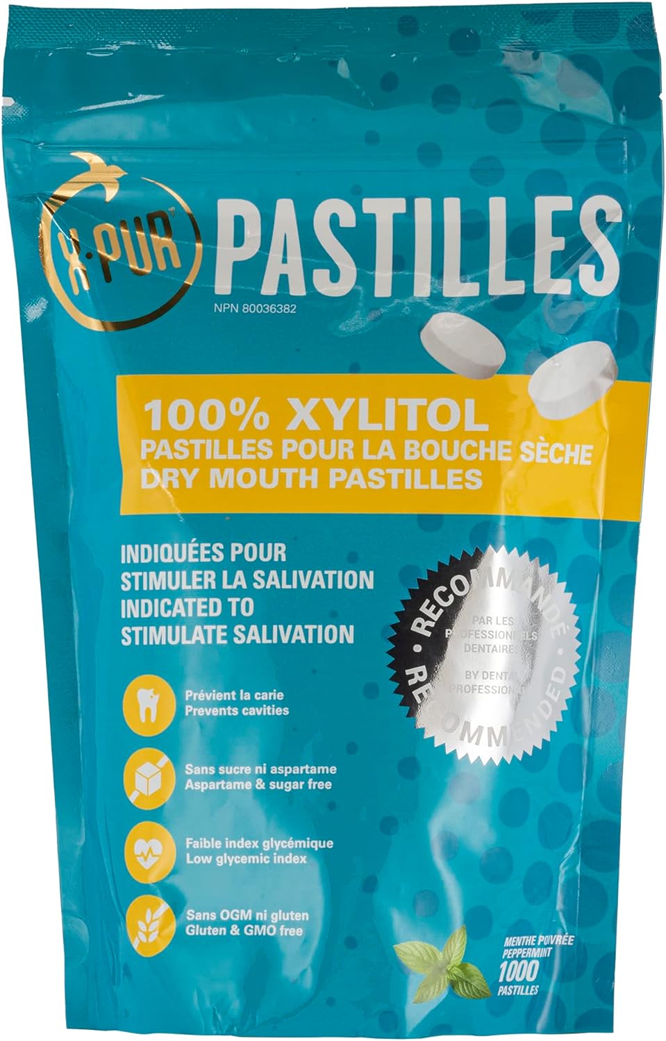 XPUR Xylitol Breath Mints For Dry Mouth And Bad Breath Peppermint