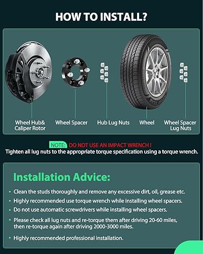 Miniatura 5 de SCITOO 4 adaptadores de rueda de 1 pulgada 4x4.5 a 4x4.25 de diámetro de 3.075 in, pernos de 12 x 1.5 pulgadas, adaptadores de espaciadores de rueda