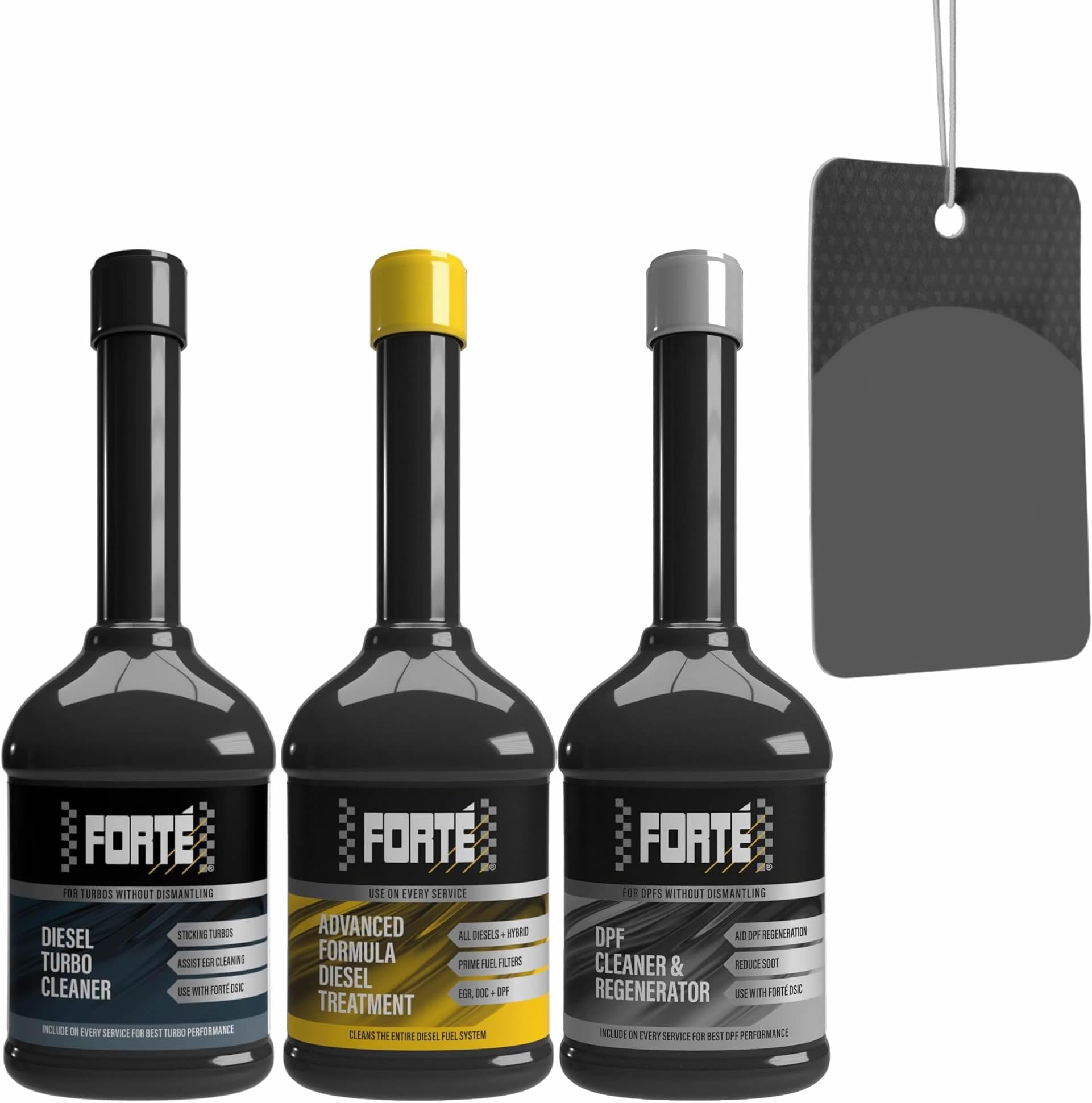 FORTE DIESEL TREATMENT+ TURBO CLEANER+ DPF CLEANER AND REGENERATOR *TRIPLE PACK*+ Free Interior Car Airfreshner