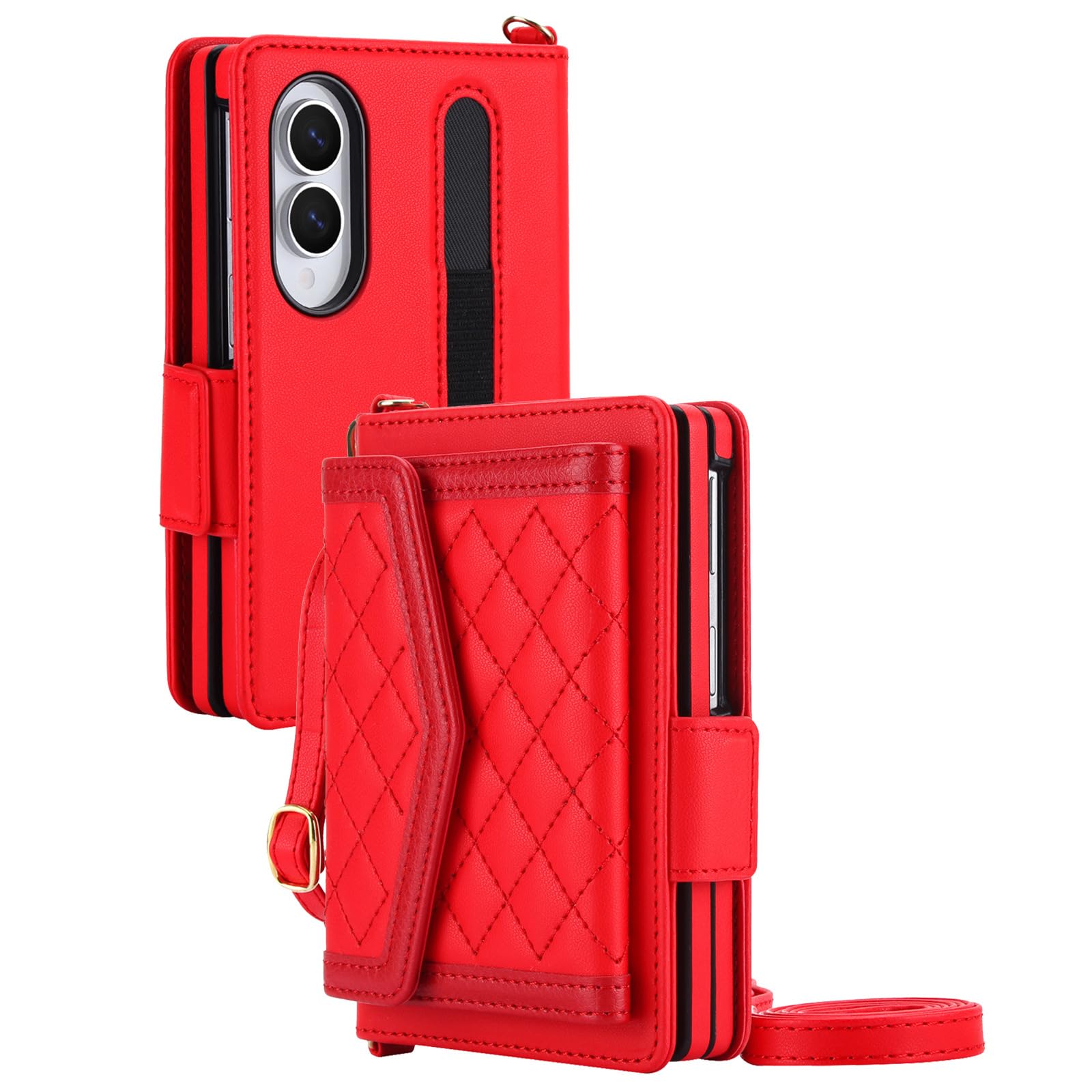 Etui z klapką do Samsung Galaxy Z Fold 8, stylowy portfel z zamkiem