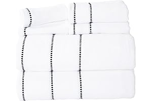 Essential Bathroom Towel Set: 6-Piece White Cotton Towels for Daily Use