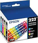EPSON 222 Encre Claria Capacité standard Noir & Cartouche couleur Combo Pack (T222120-BCS) Travaille avec la main-d'œuvre WF-2960, Expression XP-5200