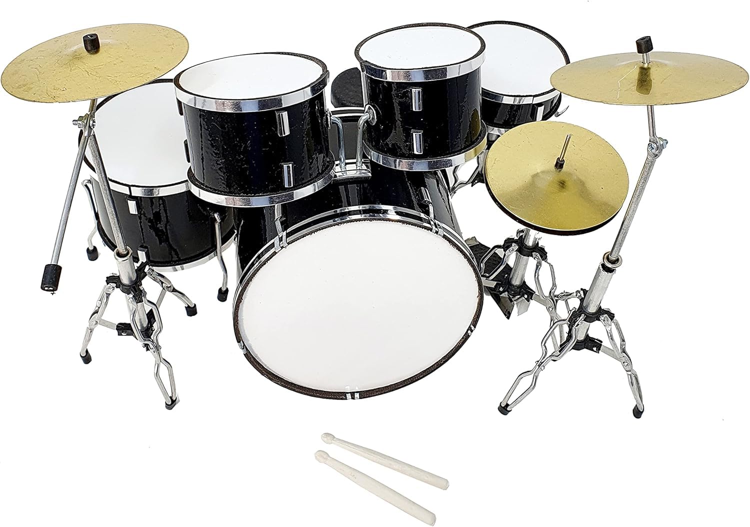 ROCKSTAR - MINIATURA BATERÍA ACUSTICA NEGRO BRILLO MLI MDR-0022 REGALO MUSICAL
